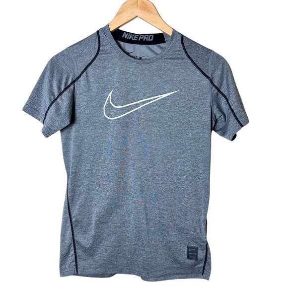 NIKE PRO Dri-Fit FItted Athletic Work Out Shirt Size Large Mesh Details - Picture 1 of 11
